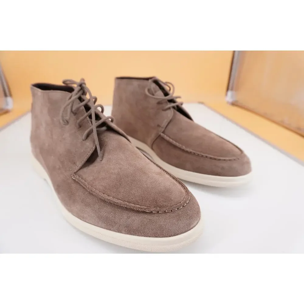 Canali Taupe Suede Chukka Hiking Boots Size 8 New Lace Up $595 New Ankle